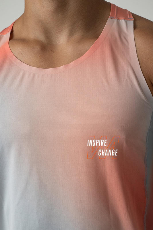 Polera sin Mangas blanca naranja azul - Morelife Sports Chile